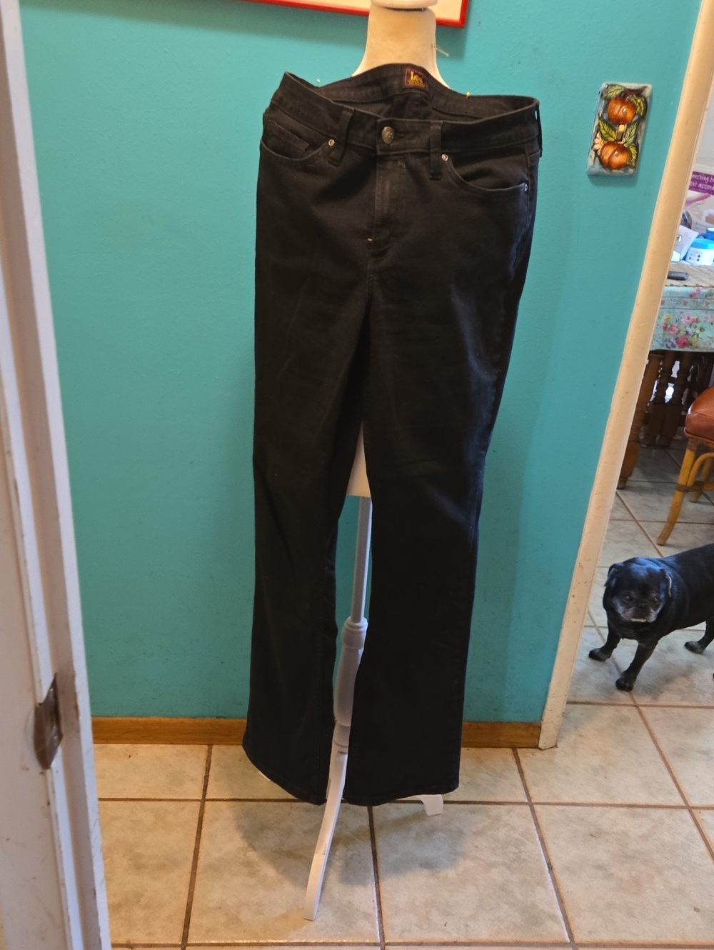 Lee Black Jeans with Yellow Logo Patch